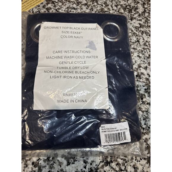 Sun Zero Barrow Energy Efficient Rod Pocket Curtain Panel 54" x 84" Navy Blue - Picture 1 of 5